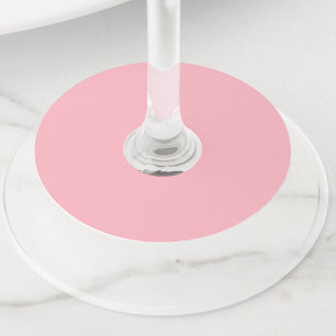 Étiquette Pour Verre De Vin Rose Pâle Tendance Couleur Unie   Élégant Classiqu