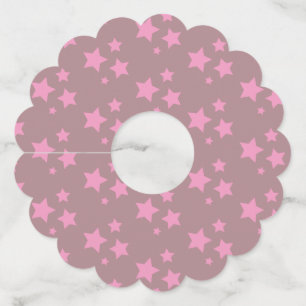 Étiquette Pour Verre De Vin Rose Stars Design moderne
