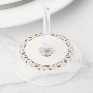 Étiquette Pour Verre De Vin Russe d'automne quitte Motif Thanksgiving