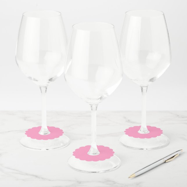 Étiquette Pour Verre De Vin Saint-Jacques rose (Lot)