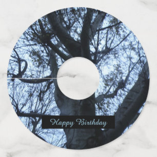 Étiquette Pour Verre De Vin Silhouette de l'arbre Photographie Vin personnalis