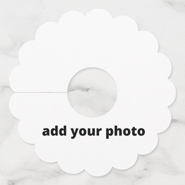 Étiquette Pour Verre De Vin SIMPLE MINIMAL ajouter votre photo personnalisée (Devant)