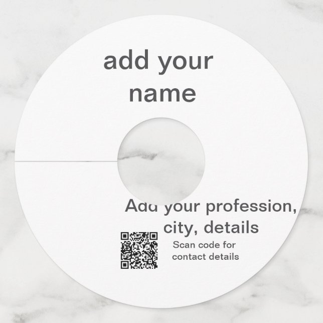 Étiquette Pour Verre De Vin Simple vert minimal ajouter votre nom de texte num (Devant)