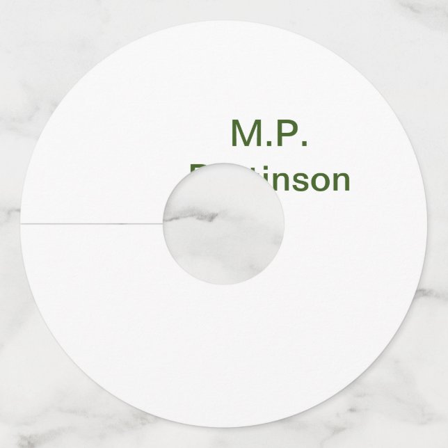 Étiquette Pour Verre De Vin Simple vert minimal ajouter votre nom de texte pho (Devant)