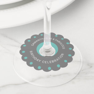 Étiquette Pour Verre De Vin Soirée d'anniversaire chic 50 et fabuleuse