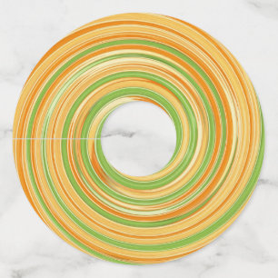 Étiquette Pour Verre De Vin Spirale de couleurs d'agrumes amusantes