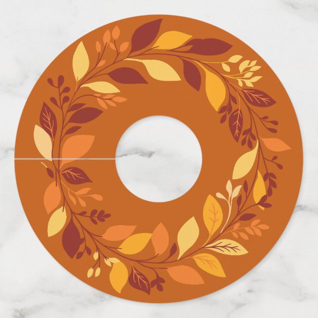 Étiquette Pour Verre De Vin "Splendor d'automne" (Devant)