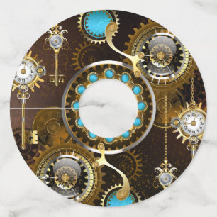 Étiquette Pour Verre De Vin Steampunk Rusty Background