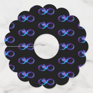 Étiquette Pour Verre De Vin Symbole de Neon Infinity par Glowing Hummingbird
