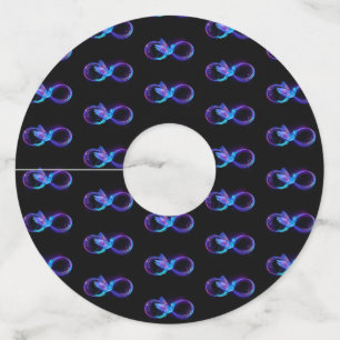 Étiquette Pour Verre De Vin Symbole de Neon Infinity par Glowing Hummingbird