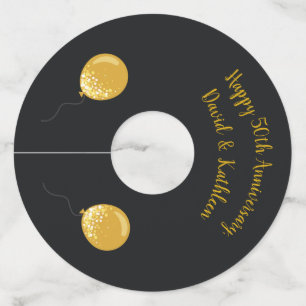 Étiquette Pour Verre De Vin Tags Wineglass personnalisés du 50e anniversaire