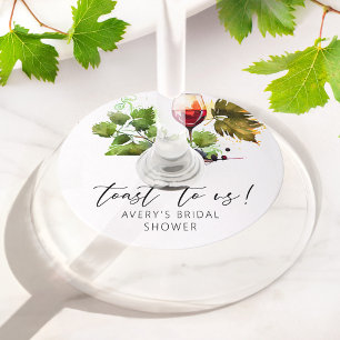 Étiquette Pour Verre De Vin Toast vintage pour nous Aquarelle Verre de vin