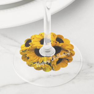 Étiquette Pour Verre De Vin Tournesol