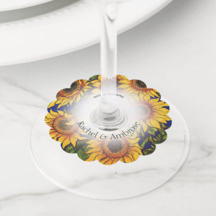 Étiquette Pour Verre De Vin Tournesol géant