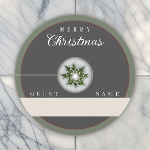 Étiquette Pour Verre De Vin Typographie Vintage simple et moderne Joyeux Noël