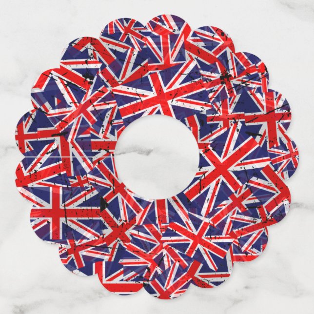 Étiquette Pour Verre De Vin Union Jack Flag | UK Flag | British Flag |   (Devant)
