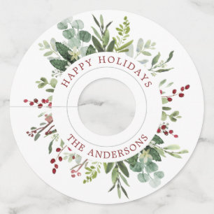 Étiquette Pour Verre De Vin Vacances Berries rouges vertes