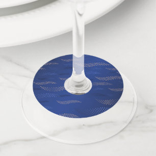 Étiquette Pour Verre De Vin Vagues Tigre (motif stylisé) 2