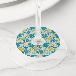 Étiquette Pour Verre De Vin Verte Lucky Shamrock Clover Saint Patrick`s Day