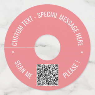 Étiquette Pour Verre De Vin Votre code QR Tags de texte personnalisé et de ver
