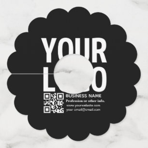 Étiquette Pour Verre De Vin Votre logo avec code QR et texte modifiables 