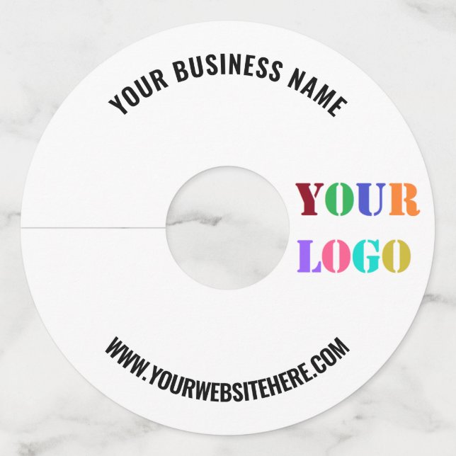 Étiquette Pour Verre De Vin Votre logo Nom Site Web Promotionnel Vin en verre  (Dos)