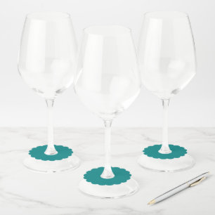 Étiquette Pour Verre De Vin Vrai Turquoise