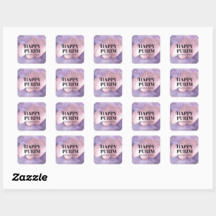 Étiquette Pourim Étincelle Rose Violet