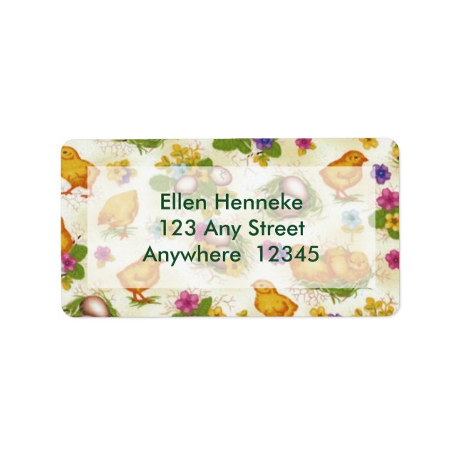 Étiquette Poussins et oeufs de Pâques (Devant)