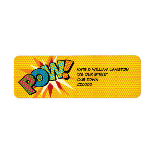 Étiquette POW Fun Retro Comédie livre Pop Art