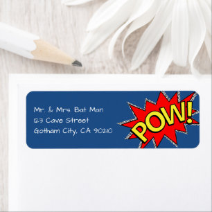 Étiquette "POW !" Livre de bande dessinée Superhero personna