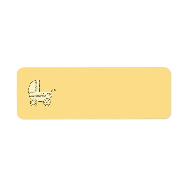 Étiquette Pram bébé jaune. (Devant)