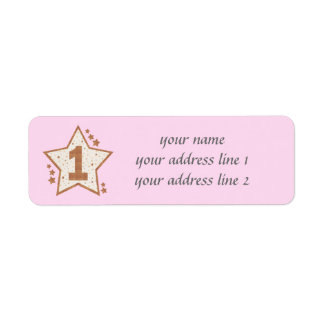 Étiquette Premier Anniversaire rose et Gold Star