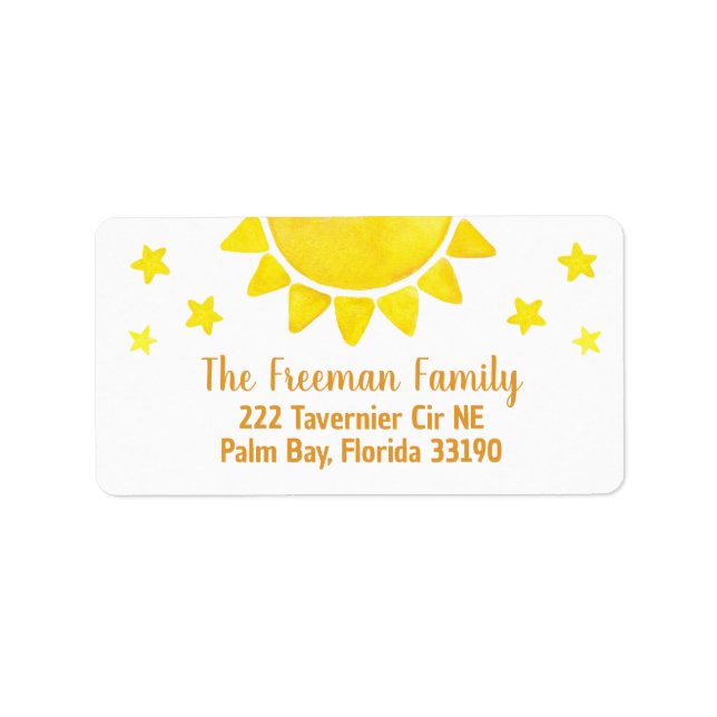 Étiquette Premier voyage autour du soleil 1er Anniversaire A (Devant)