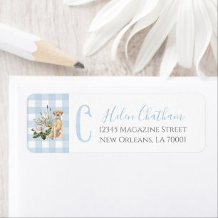 Étiquette Preppy Southern Blue Boy Baby shower Chien