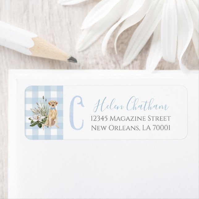 Étiquette Preppy Southern Blue Boy Baby shower Chien (En situation)