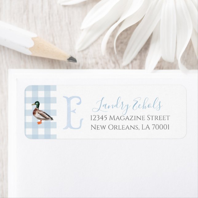 Étiquette Préppy Southern Blue Boy Duck Baby shower (En situation)