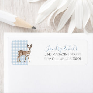 Étiquette Preppy Southern Blue Deer Adresse de retour Étique