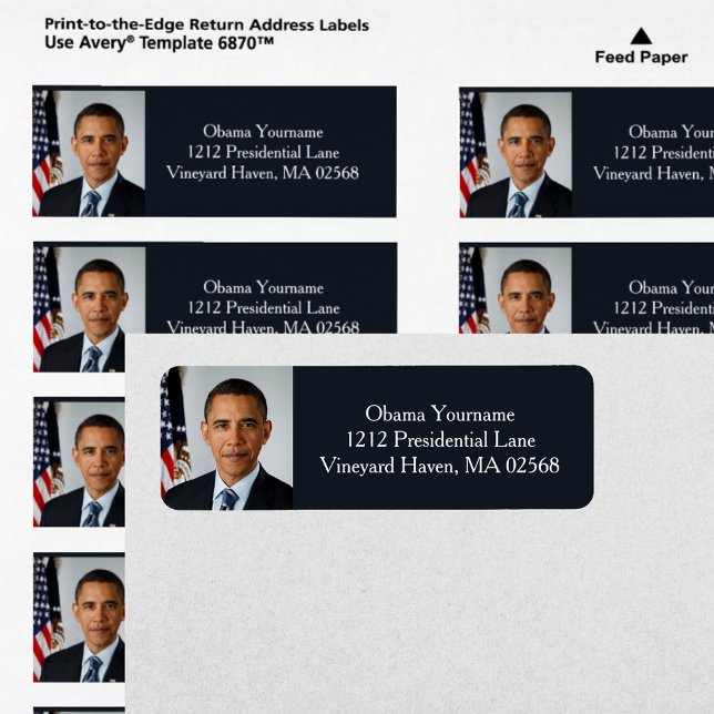Étiquette Président Barack Obama Premier mandat Portrait Dis (President Barack Obama First Term Portrait Address Label)