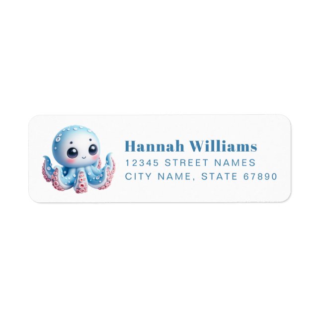 Étiquette Pretty Octopus Return Address Labels (Devant)