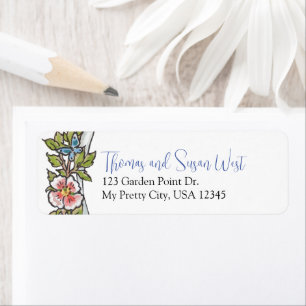 Étiquette Pretty Pastel Floral Return Adresse Mariage