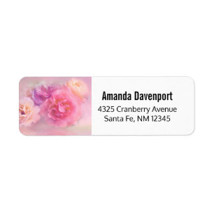 Étiquette Pretty Pink Carnations Stylish Photograph