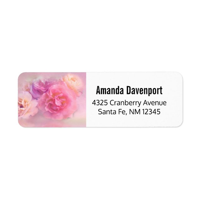 Étiquette Pretty Pink Carnations Stylish Photograph (Devant)