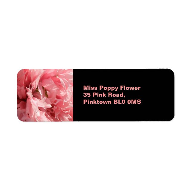 Étiquette Pretty Pink Poppy Custom Labels (Devant)