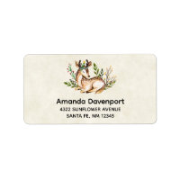 Pretty Watercolor Deer Laying Down Boho