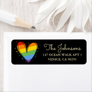 Étiquette Pride Rainbow LGBTQ Mariage cardiaque