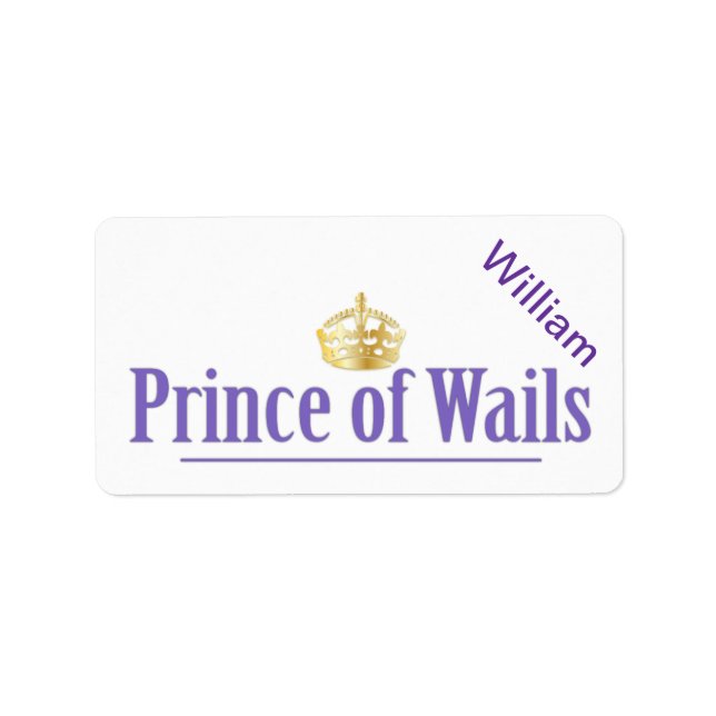 Étiquette Prince de Galles / Princesse de Galles (Pays de Ga (Devant)