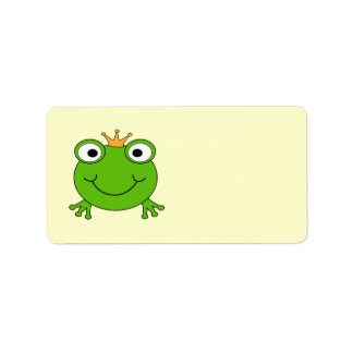 Étiquette Prince des grenouilles. Grenouille souriante avec