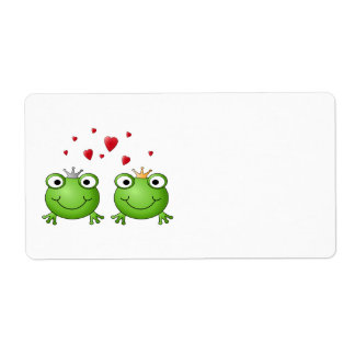 Étiquette Prince Frog et Prince Frog Princess, with heart.