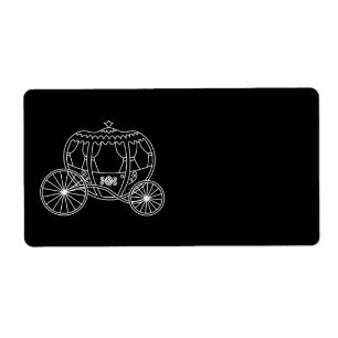 Étiquette Princesse Carriage, blanc sur le noir